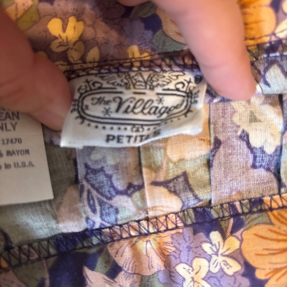 Vintage 80s Floral Maxi Skirt Blue Green Yellow Cottagecore Boho Prairie Vibe - Picture 5 of 8